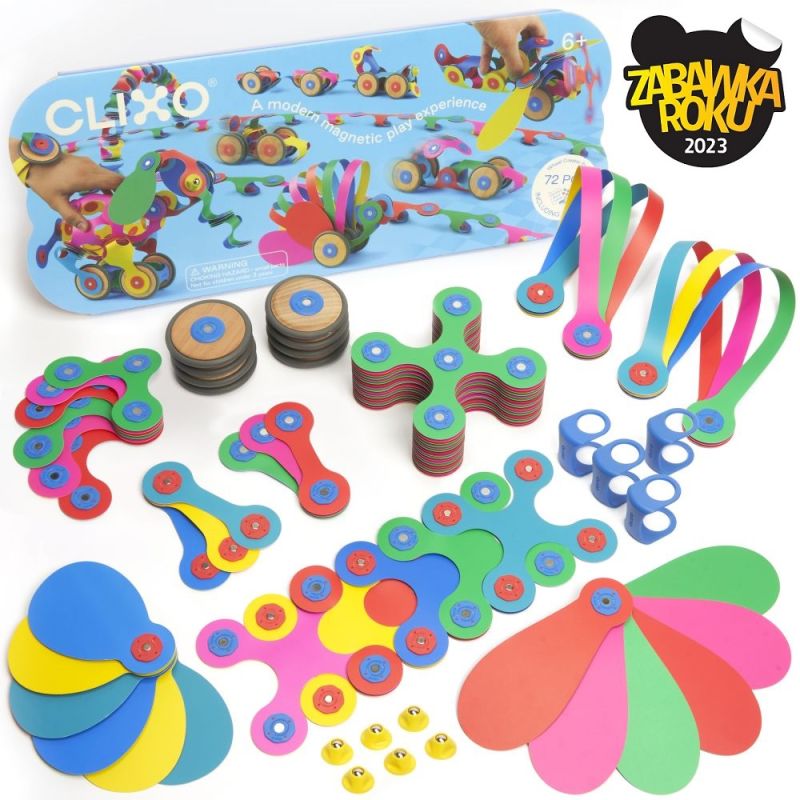 Clixo Wheel Creator ratastega magnetkonstruktor – 72 osa