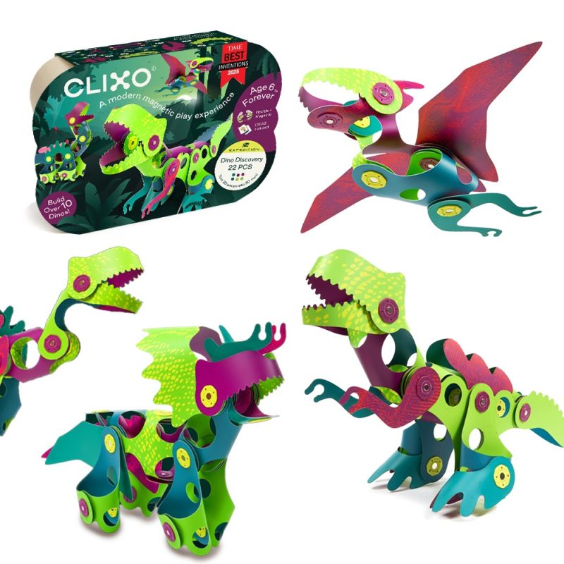 Clixo Dino Discovery magnetkonstruktor – 22 osa