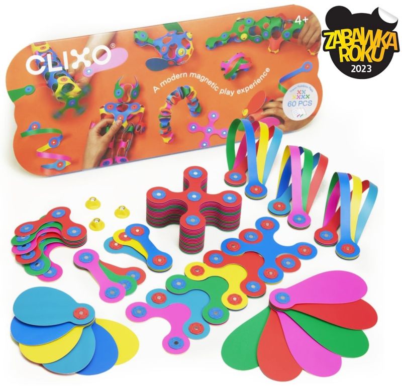 Clixo Super Rainbow magnetkonstruktor – 60 osa