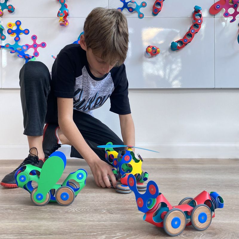 Clixo Wheel Creator ratastega magnetkonstruktor – 72 osa - Pilt 3