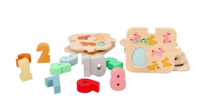 Puidust numbrite õppimise ja sorteerimise pusle 1–10 - Pilt 2