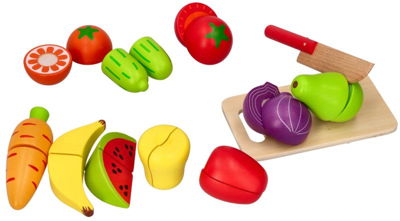 Puidust lõigatavad puu- ja köögiviljad – suur komplekt - Pilt 5