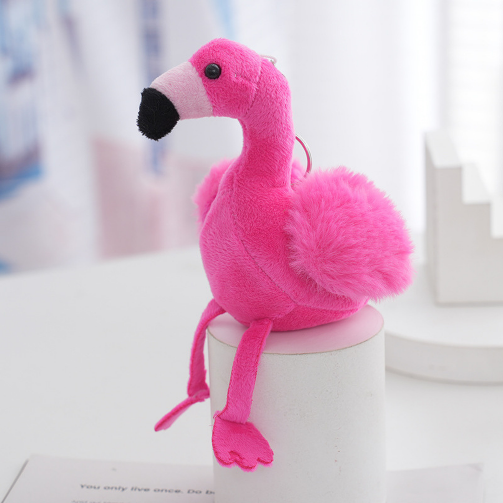 Pehme flamingo võtmehoidja – roosa, 12 cm - Pilt 3