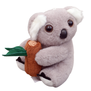 Pehme koala võtmehoidja oksaga – hall, 12 cm